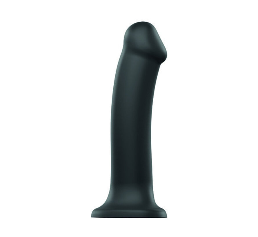 Strap-On-Me - Semi-Realistische Dual Density Buigzame Dildo Zwart L