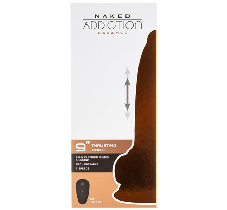 Naked Addiction - Thrusting Dong met Afstandsbediening 23 cm Caramel