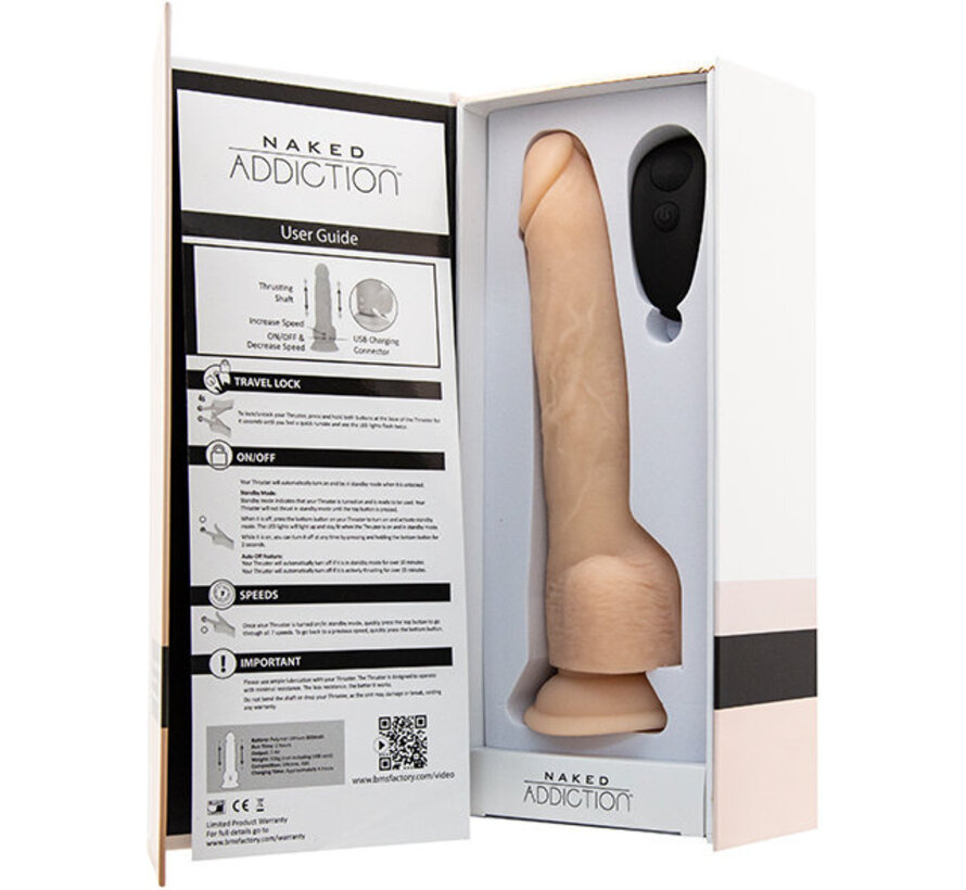 Naked Addiction - Thrusting Dong met Afstandsbediening 23 cm Vanille