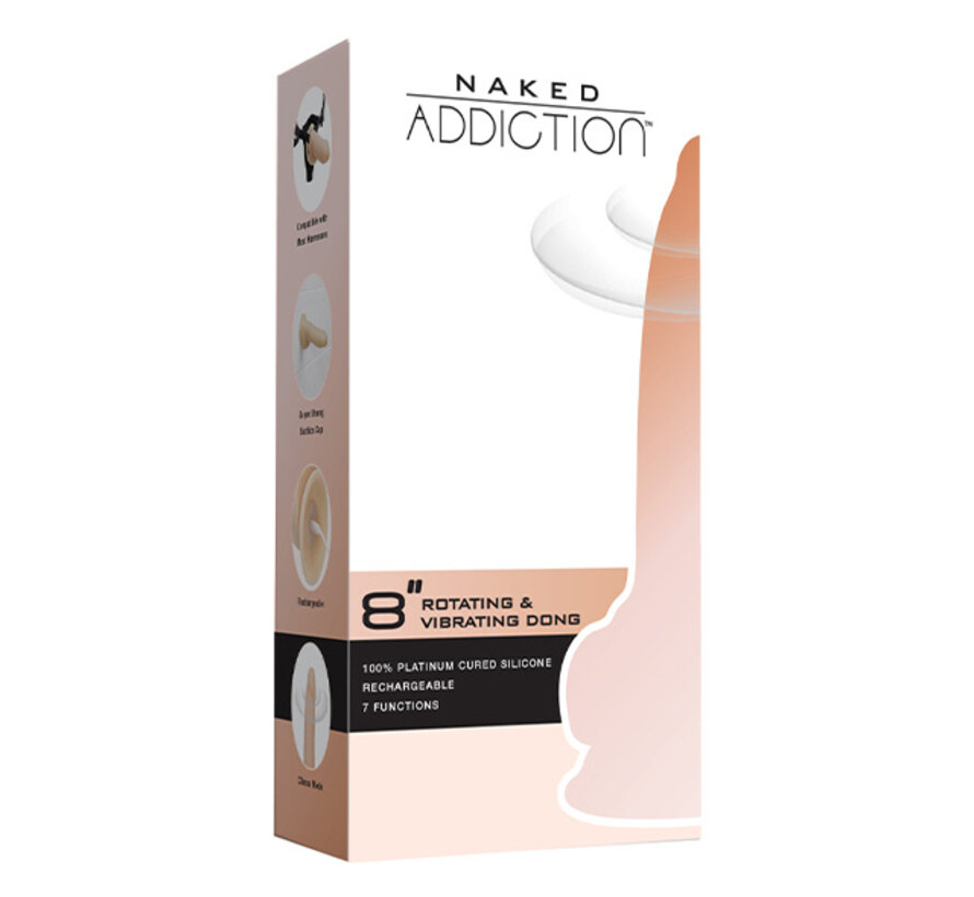 Naked Addiction - Roterende & Vibrerende Dong 20 cm Vanille
