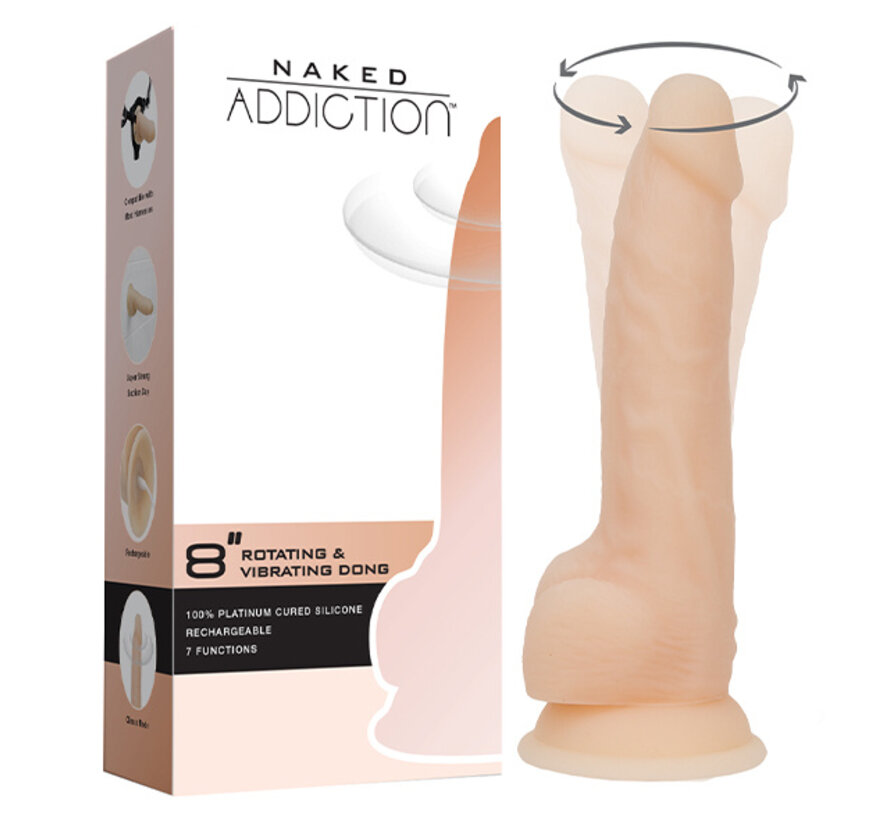 Naked Addiction - Roterende & Vibrerende Dong 20 cm Vanille