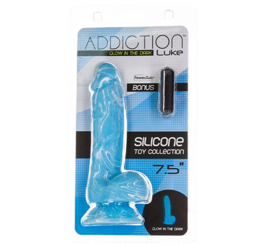 Addiction - Luke Dong 19 cm Glow in the Dark Blauw