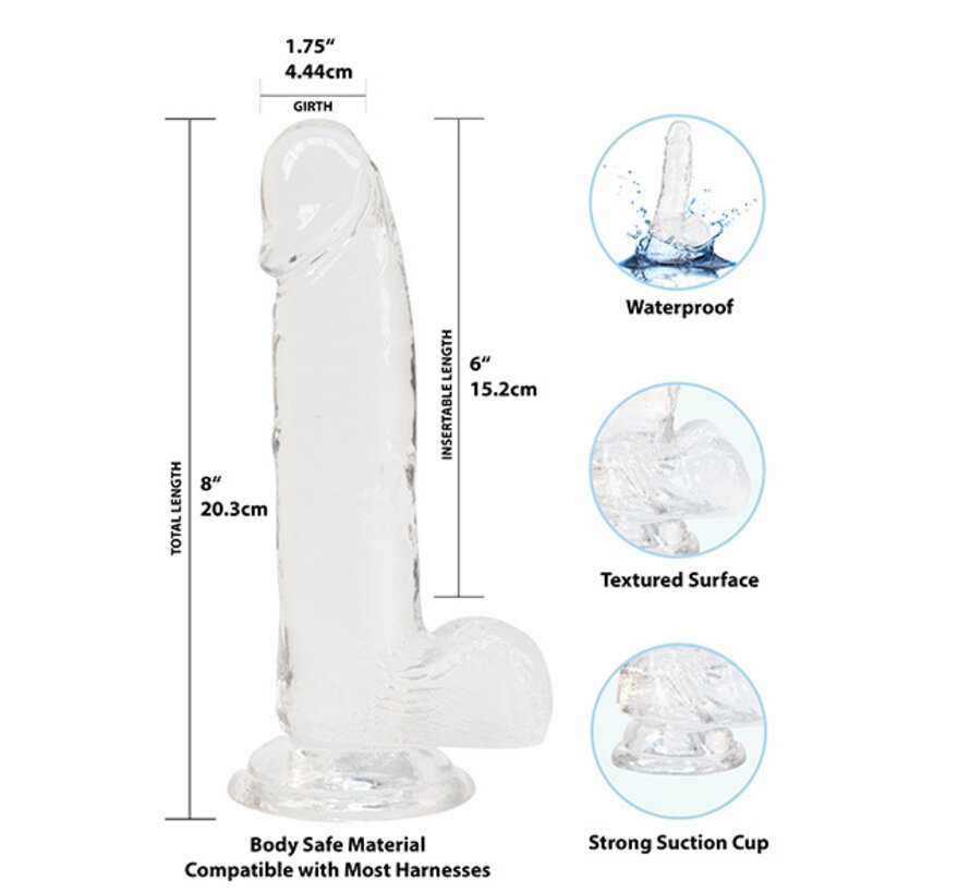 Addiction - Crystal Addiction Transparant Dong 20 cm