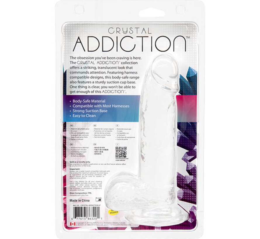 Addiction - Crystal Addiction Transparant Dong 20 cm