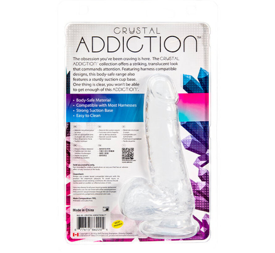 Addiction - Crystal Addiction Transparant Dong 18 cm