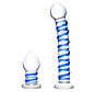 Glas - Double Penetration Glass Swirly Dildo & Butt Plug Set 2 st.