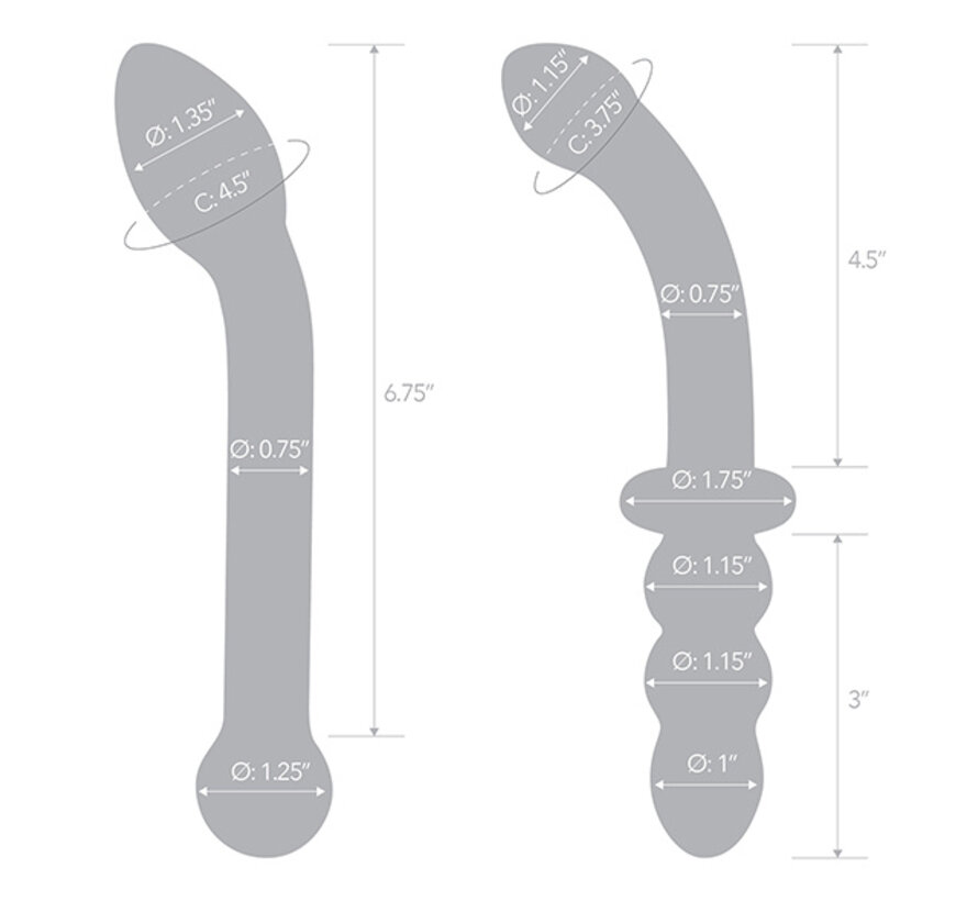 Glas - G-Spot Pleasure Glass Dildo Set 2 st.