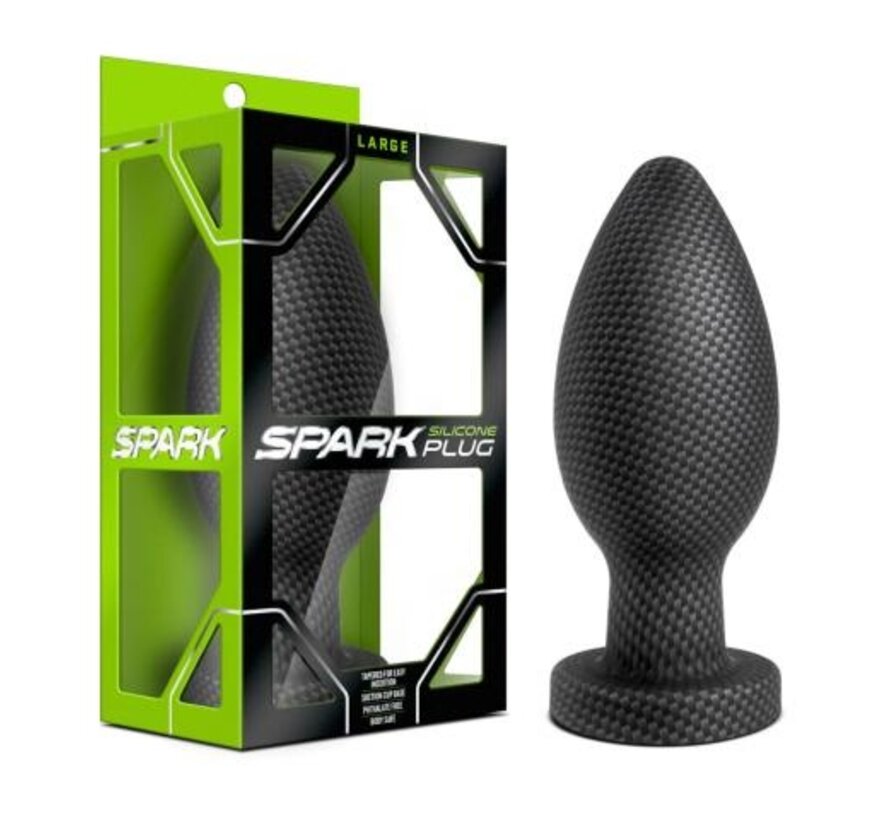 Spark - Siliconen Anaal Plug Carbon Fiber - Large