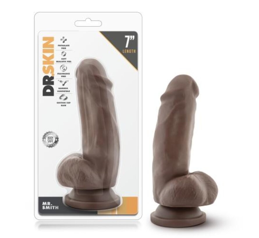 Dr. Skin - Mr. Smith Dildo Met Zuignap 19 cm - Chocolate