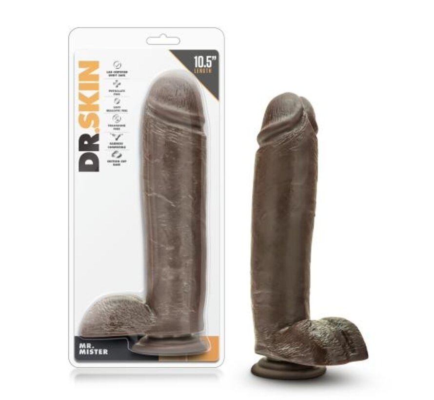 Dr. Skin - Mr. Mister Dildo Met Zuignap 26 cm  - Chocolate