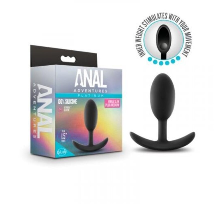 Anal Adventures Platinum - Vibra Slim Verzwaarde Anaal Plug -Medium