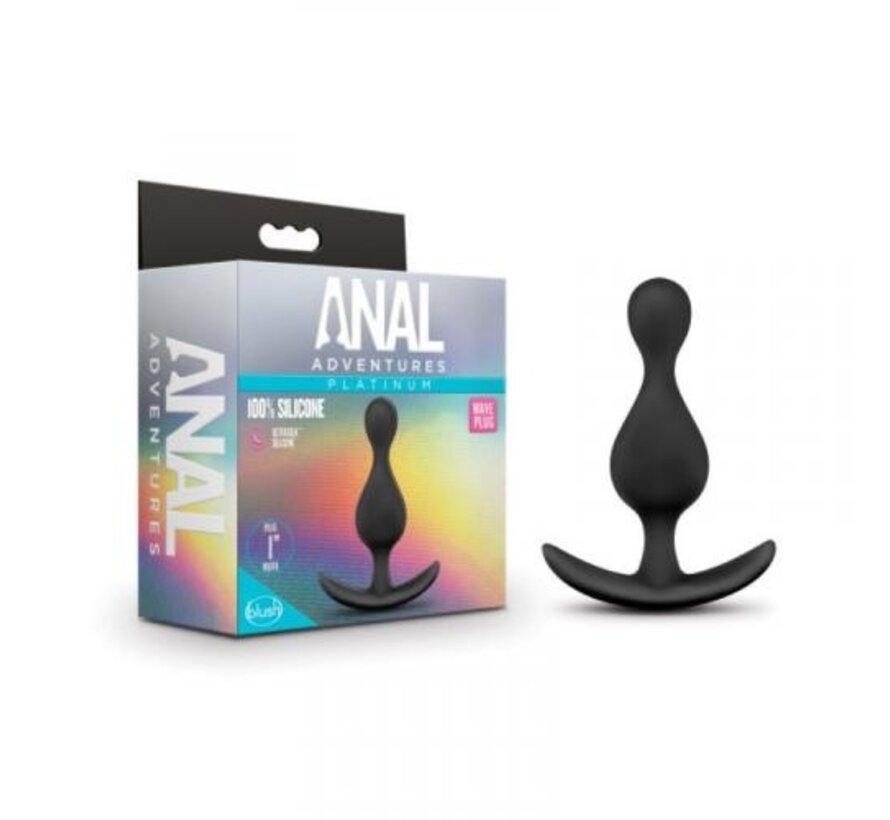 Anal Adventures Platinum - Wave Anaal Plug - Zwart