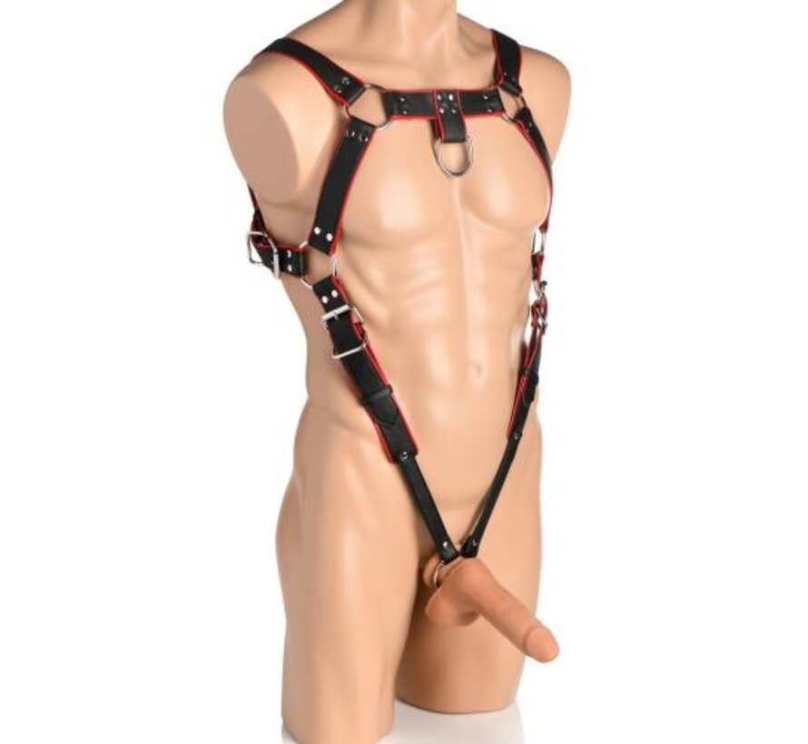 Heathen Harness L/XL - Zwart, Rood