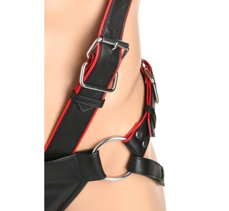 Heathen Harness L/XL - Zwart, Rood
