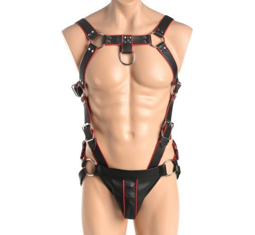 Heathen Harness L/XL - Zwart, Rood