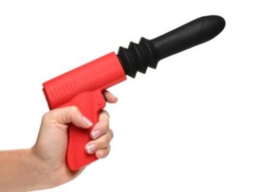 Master Series Stotende Pistool Vibrator - Zwart/Rood