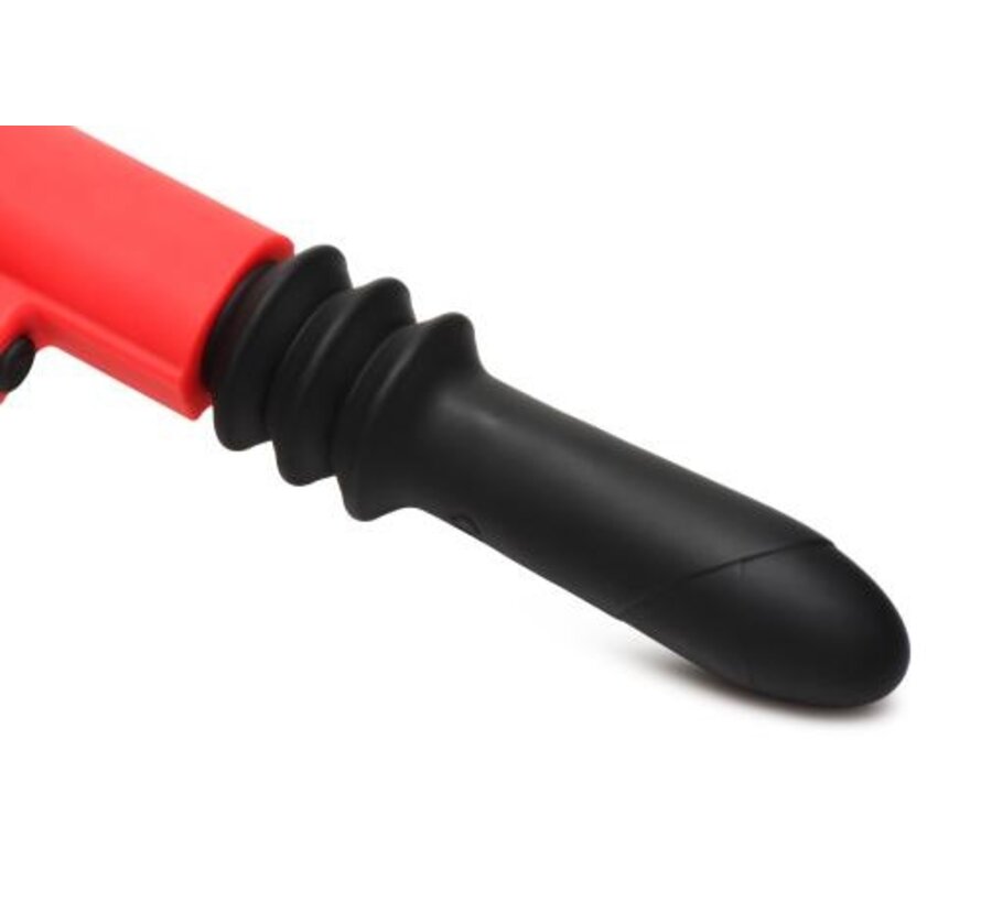 Stotende Pistool Vibrator - Zwart/Rood