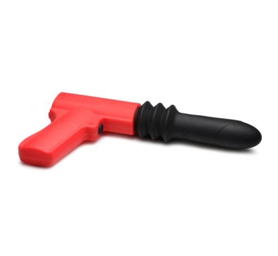 Stotende Pistool Vibrator - Zwart/Rood