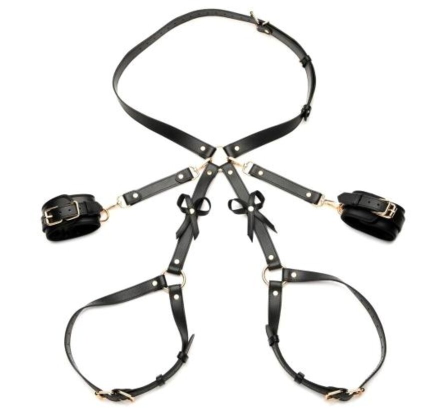Bondageharnas met strikken XL/2XL - Zwart