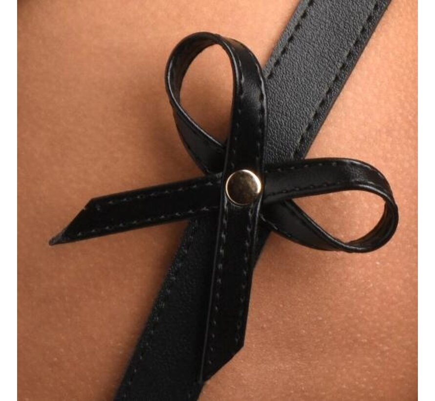 Bondageharnas met strikken XL/2XL - Zwart