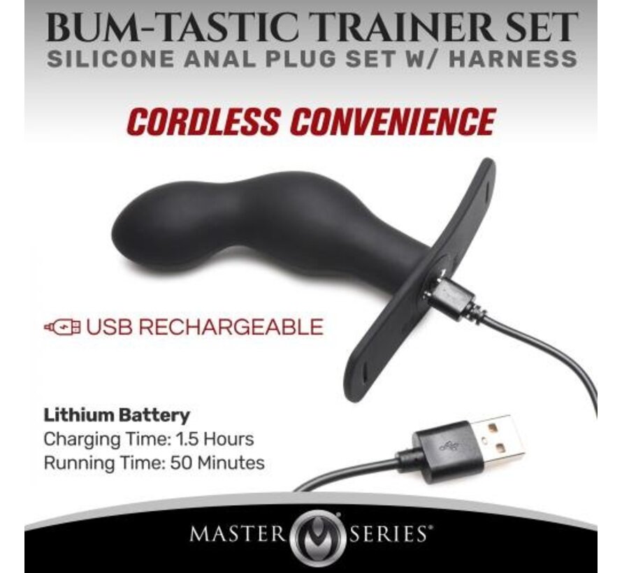 P-Spot Plugger Anaalplug met Harnas & Afstandsbediening