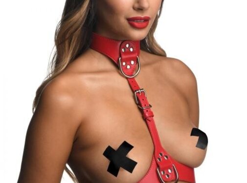 Strict Female Chest Harnas - Rood