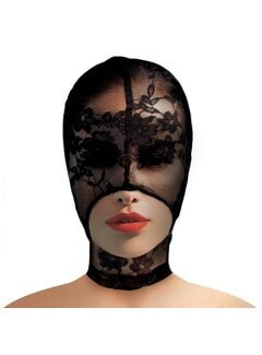 Master Series Lace Seduction Bondage Masker - Zwart