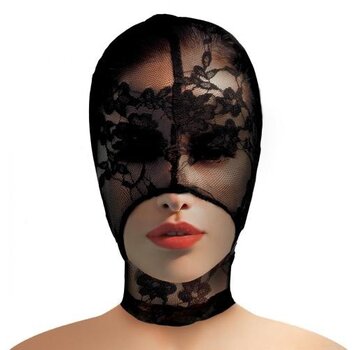 Master Series Lace Seduction Bondage Masker - Zwart