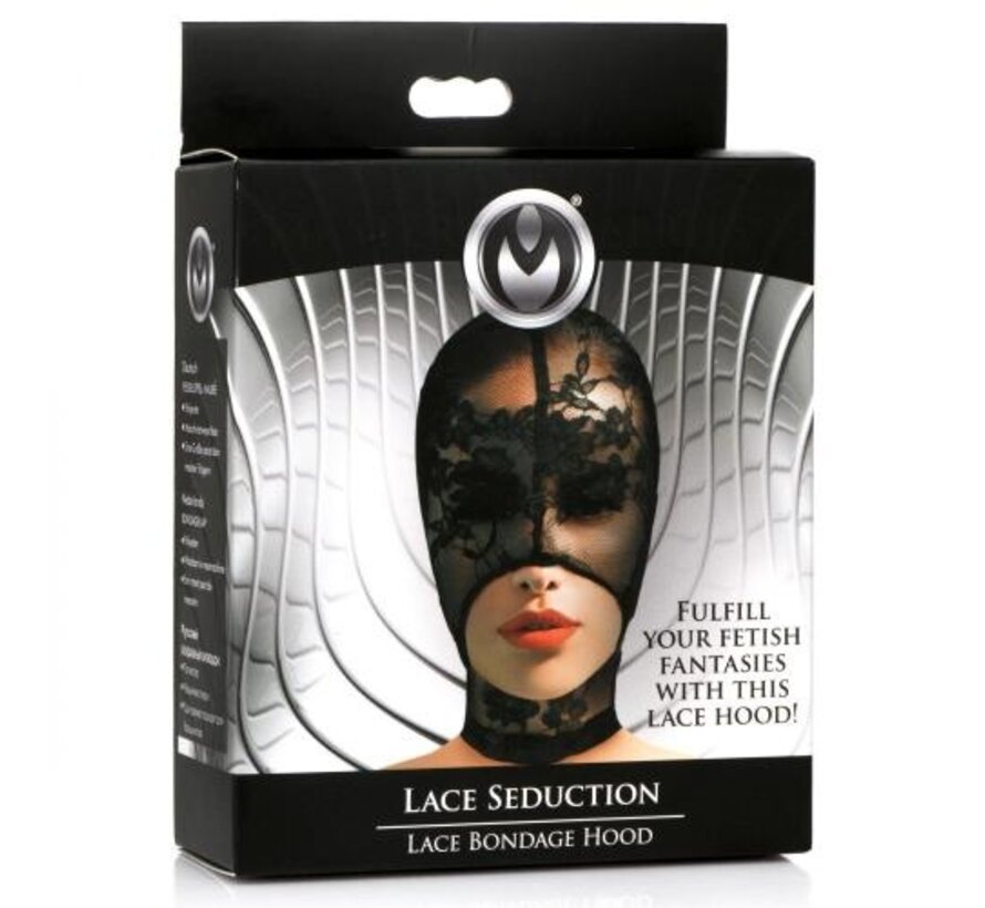 Lace Seduction Bondage Masker - Zwart