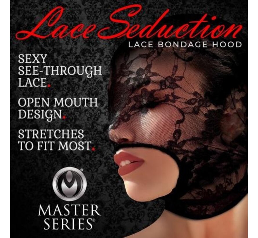 Lace Seduction Bondage Masker - Zwart