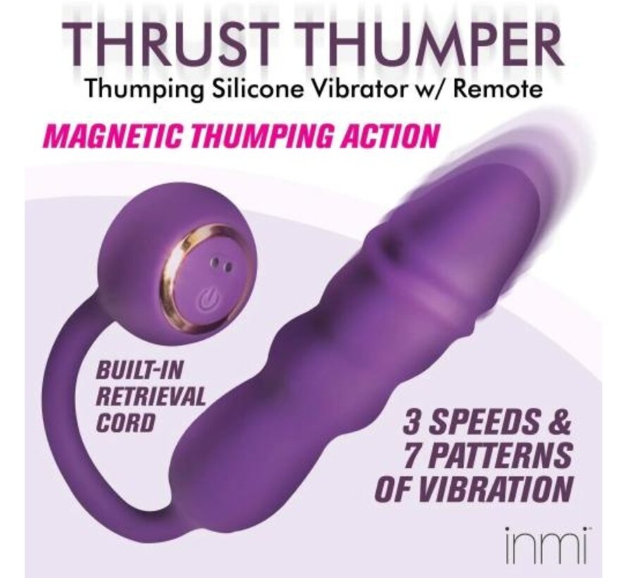 Thru Thumper Stotende Siliconen Vibrator met Afstandsbediening