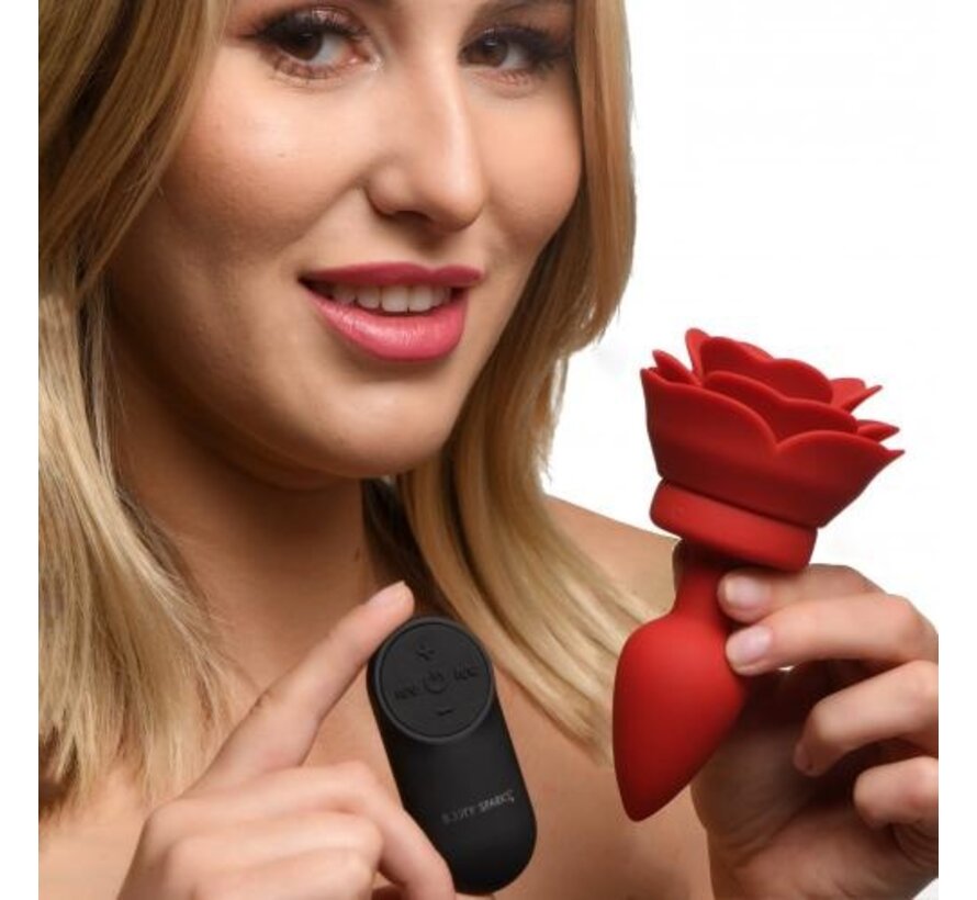 Vibrerende Rose Anaalplug met Afstandsbediening - Small