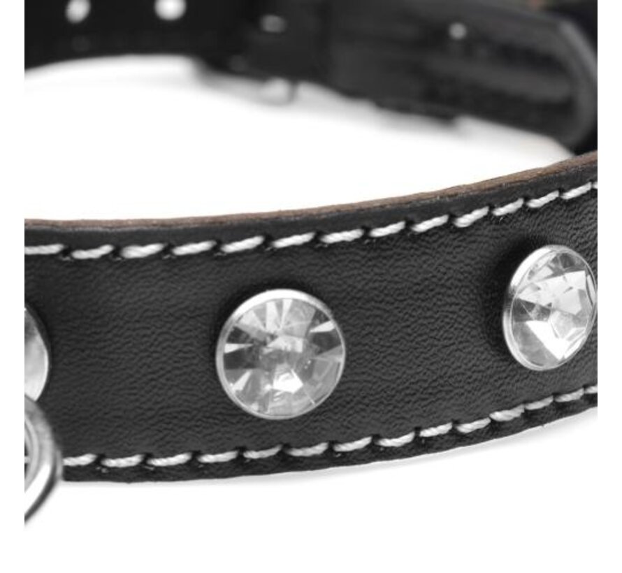 Diamanten Choker Met O-Ring - Zwart