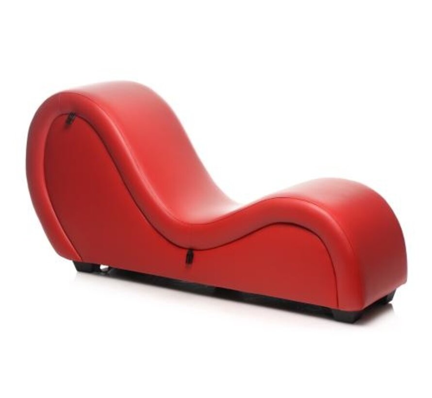 Kinky Seks Sofa Met Boeien en Positie Kussens - Zwart/Rood
