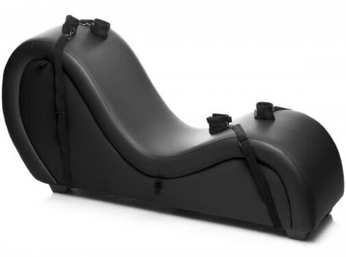 Master Series Kinky Seks Sofa Met Boeien en Positie Kussens - Zwart