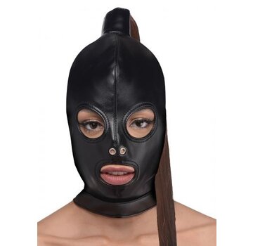 Strict Bondage Hoofd Masker Met Paardenstaart