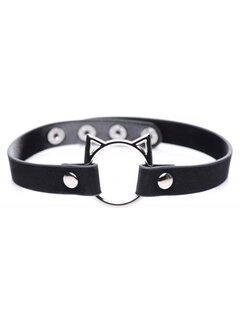 Master Series Kinky Kitty Ring Slim Choker - Zwart