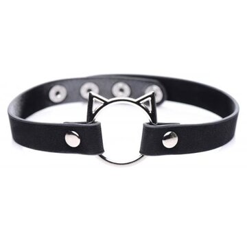 Master Series Kinky Kitty Ring Slim Choker - Zwart