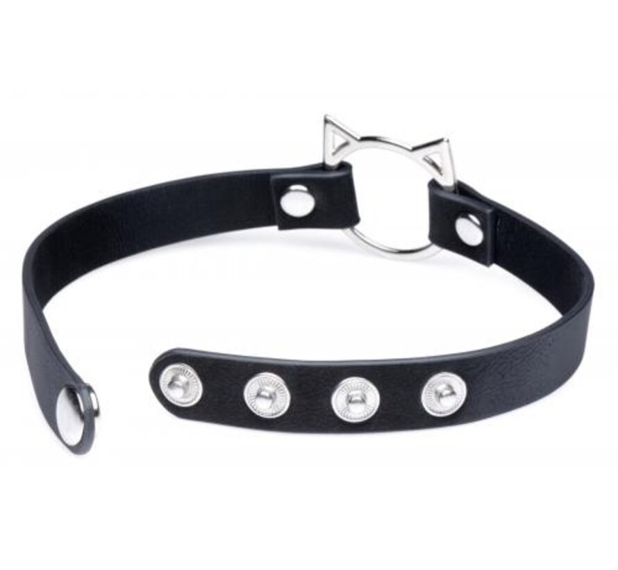 Kinky Kitty Ring Slim Choker - Zwart