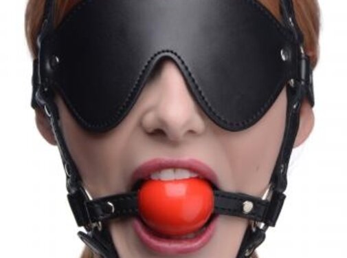 Strict Kinky Verstelbaar Harnas Met blinddoek En Ballgag