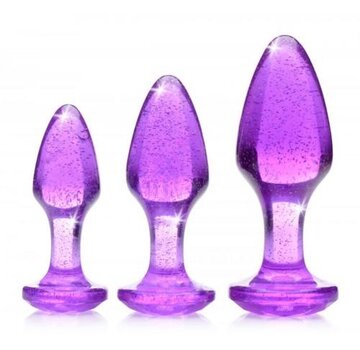 Booty Sparks Glitter Gem Anaalplug Set - Paars