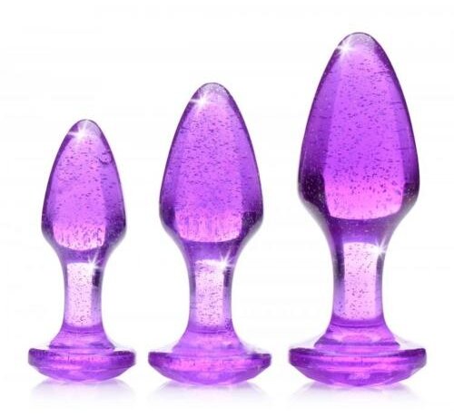 Booty Sparks Glitter Gem Anaalplug Set - Paars