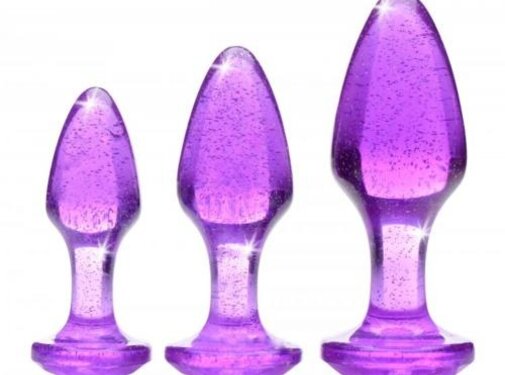Booty Sparks Glitter Gem Anaalplug Set - Paars