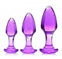 Glitter Gem Anaalplug Set - Paars