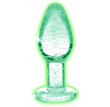 Booty Sparks Glow-in-the-Dark Anaalplug Van Glas - Medium