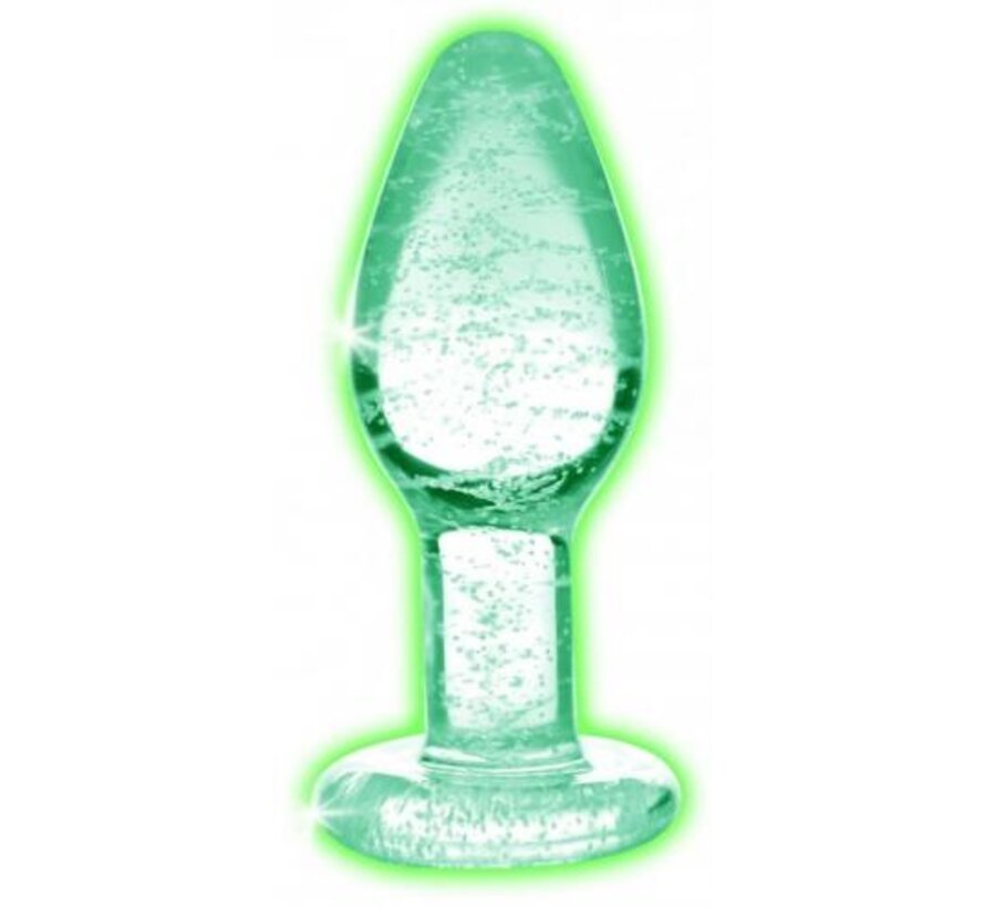 Glow-in-the-Dark Anaalplug Van Glas - Medium