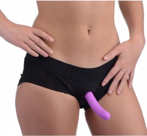 Strap U Envy Kanten Strap-On Harnas Met Dildo - Zwart