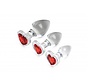 Red Heart Gem Anaalplug Set Van Glas