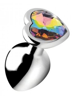 Booty Sparks Rainbow Heart Buttplug - Middel