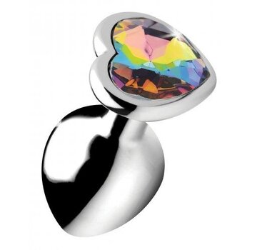 Booty Sparks Rainbow Heart Buttplug - Middel